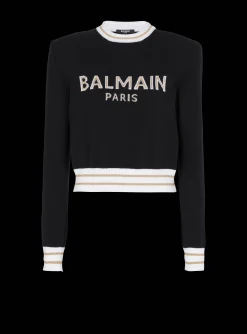 Best Sale Cropped Wool Jumper With Logo Women Knitwear
