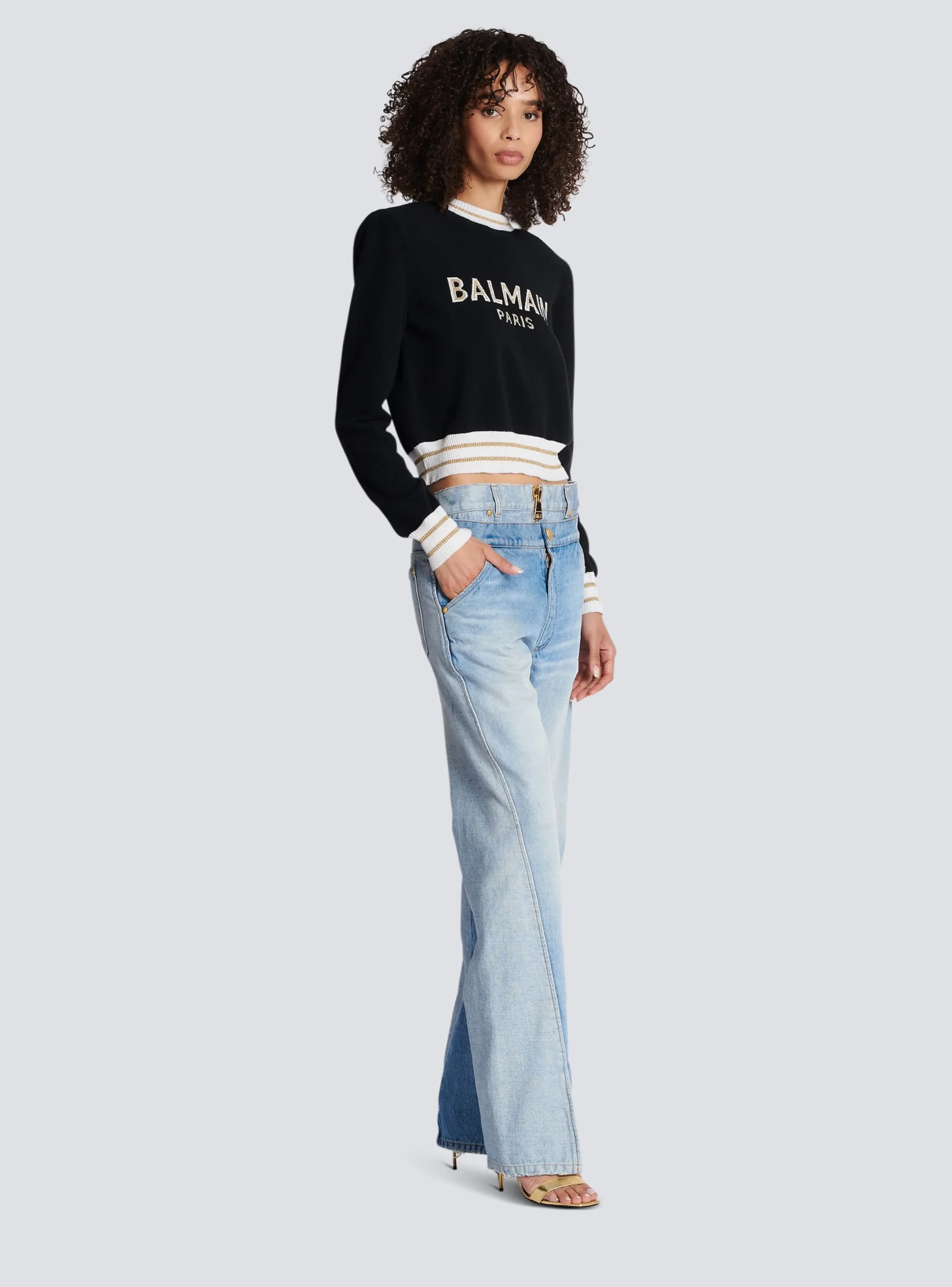 Best Sale Cropped Wool Jumper With Logo Women Knitwear