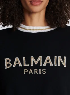 Best Sale Cropped Wool Jumper With Logo Women Knitwear