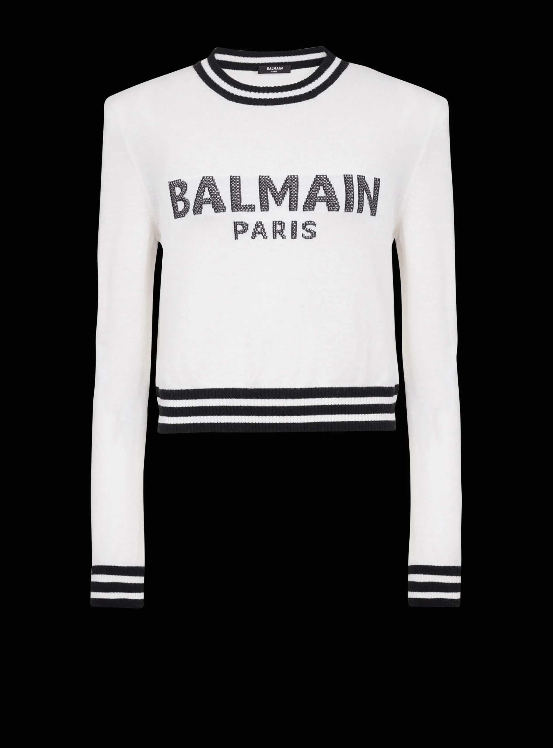 Shop Cropped Wool Sweatshirt With Logo Women Knitwear
