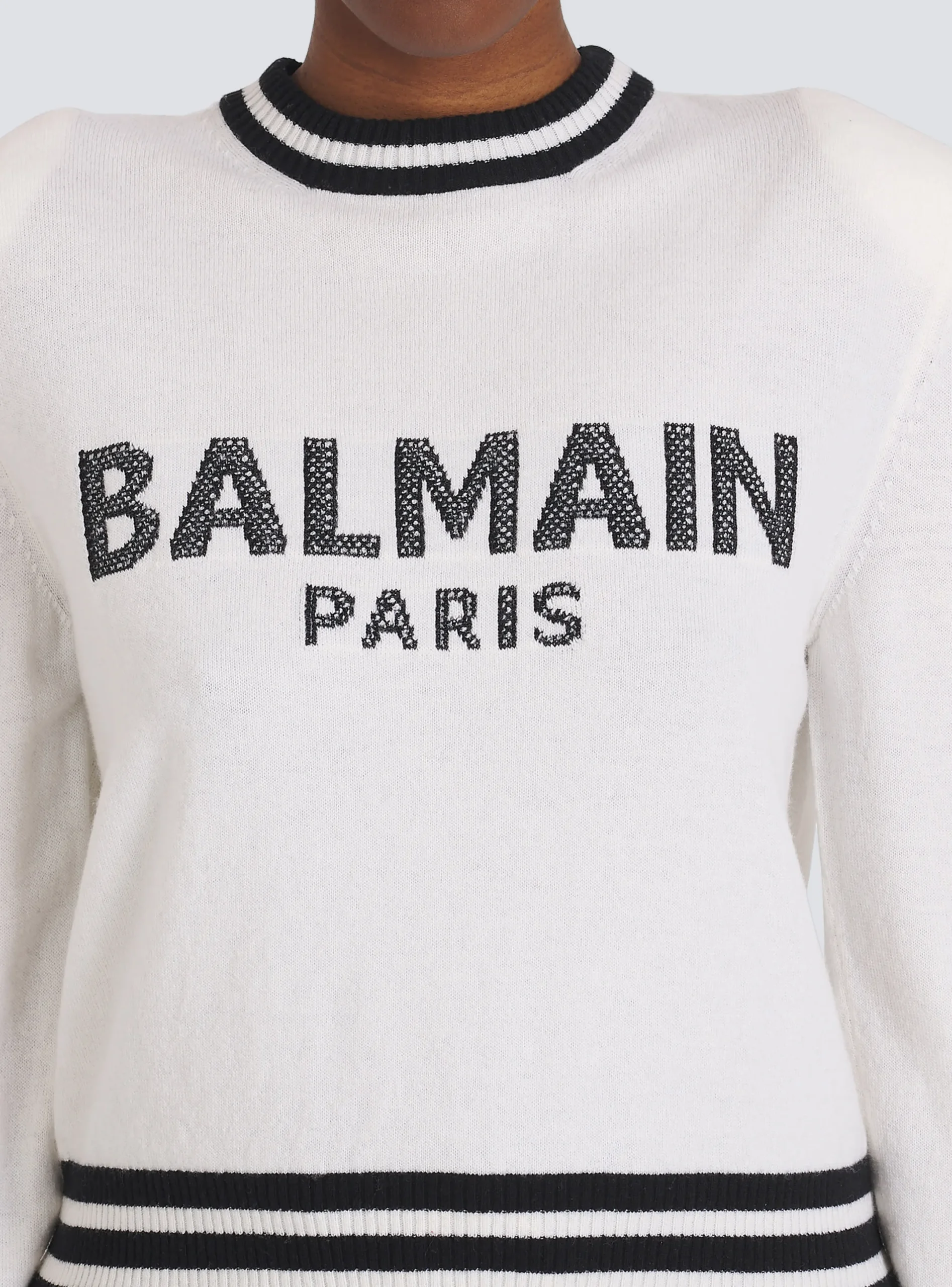 Shop Cropped Wool Sweatshirt With Logo Women Knitwear