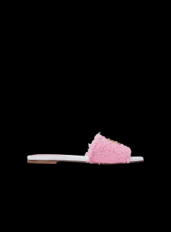 Sale Dafne Leather And Tweed Mules Women Flat Shoes