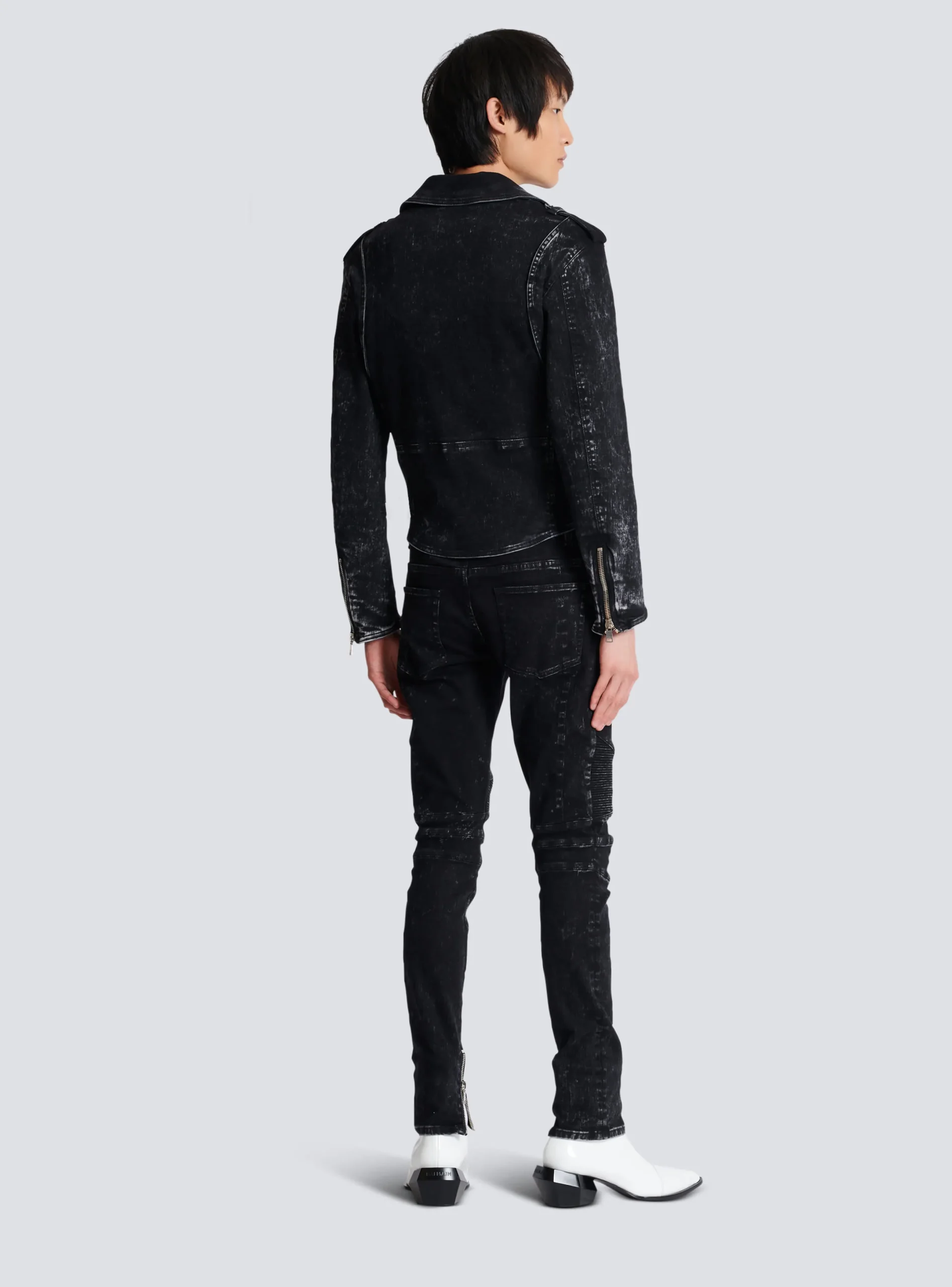 Online Denim Biker Jacket Outerwear|Denim