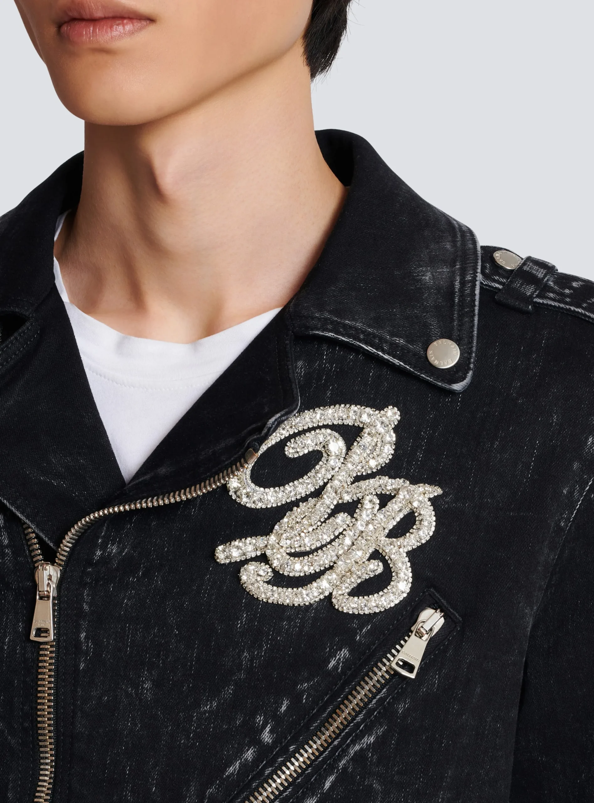 Online Denim Biker Jacket Outerwear|Denim