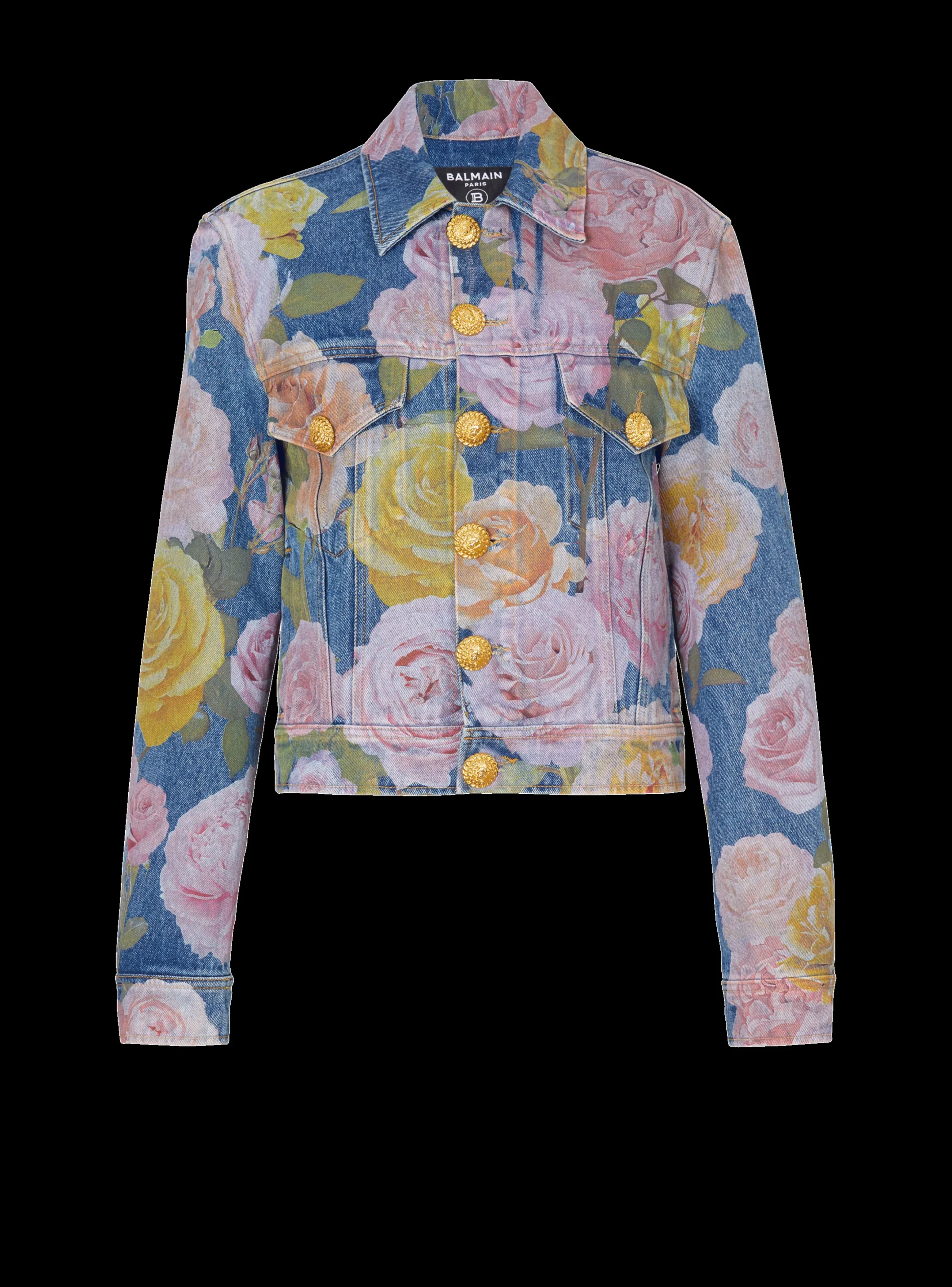Best Denim Jacket With Pastel Roses Print Women Denim|Outerwear
