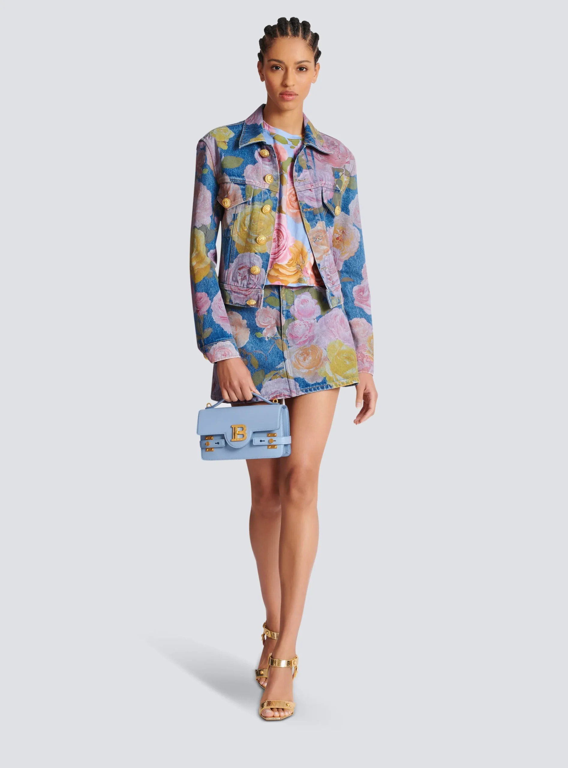 Best Denim Jacket With Pastel Roses Print Women Denim|Outerwear