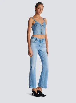 Hot Denim Top With Thin Straps Women Tops And Shirts