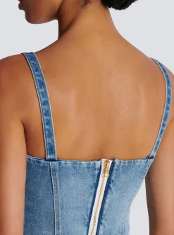 Hot Denim Top With Thin Straps Women Tops And Shirts