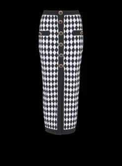New Diamond Jacquard Midi Skirt Women Skirts