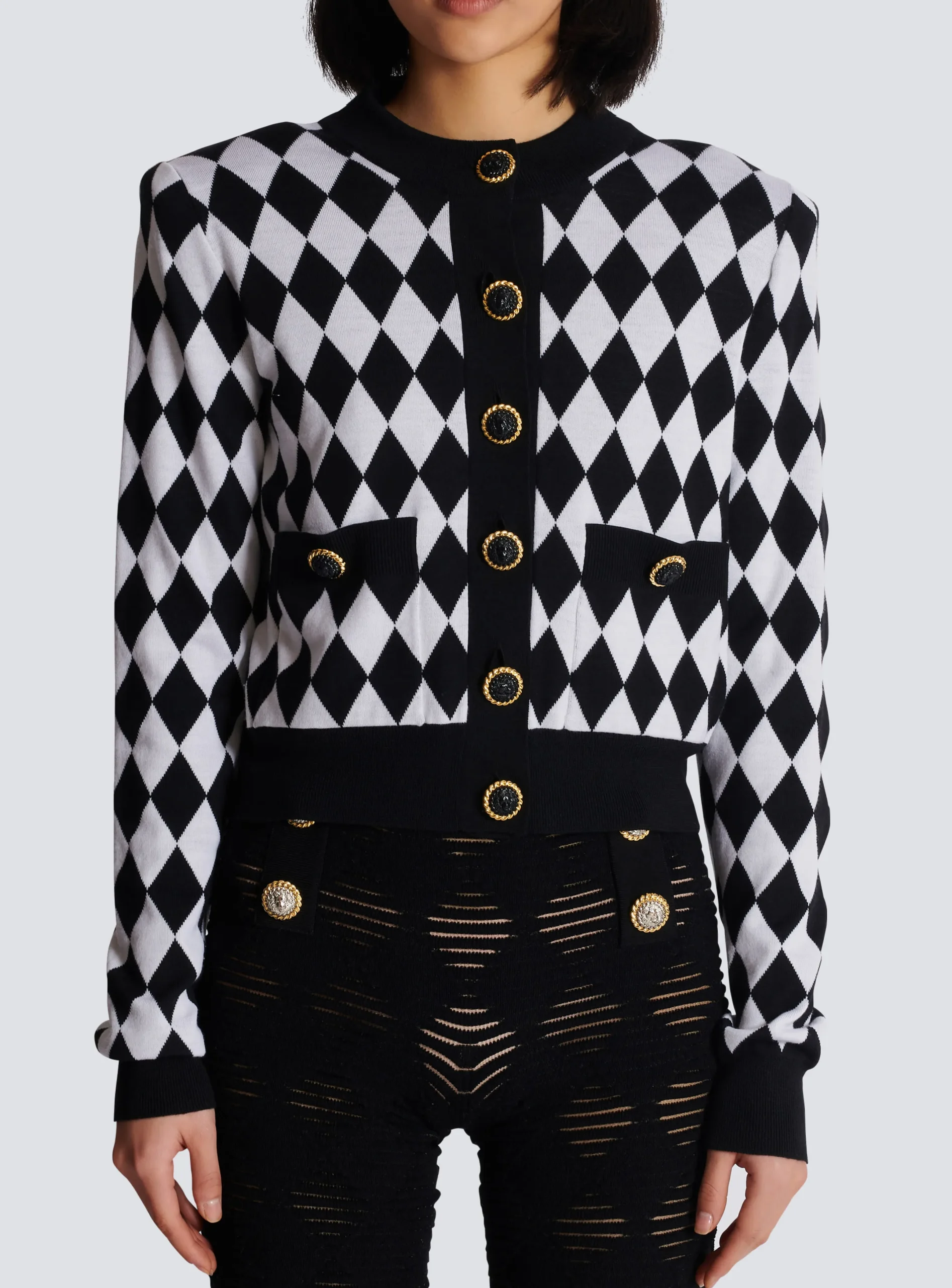 New Diamond Knit Cardigan Women Knitwear