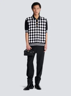 Cheap Diamond Polo Shirt In Two-tone Cotton Knitwear|Shirts And Polos