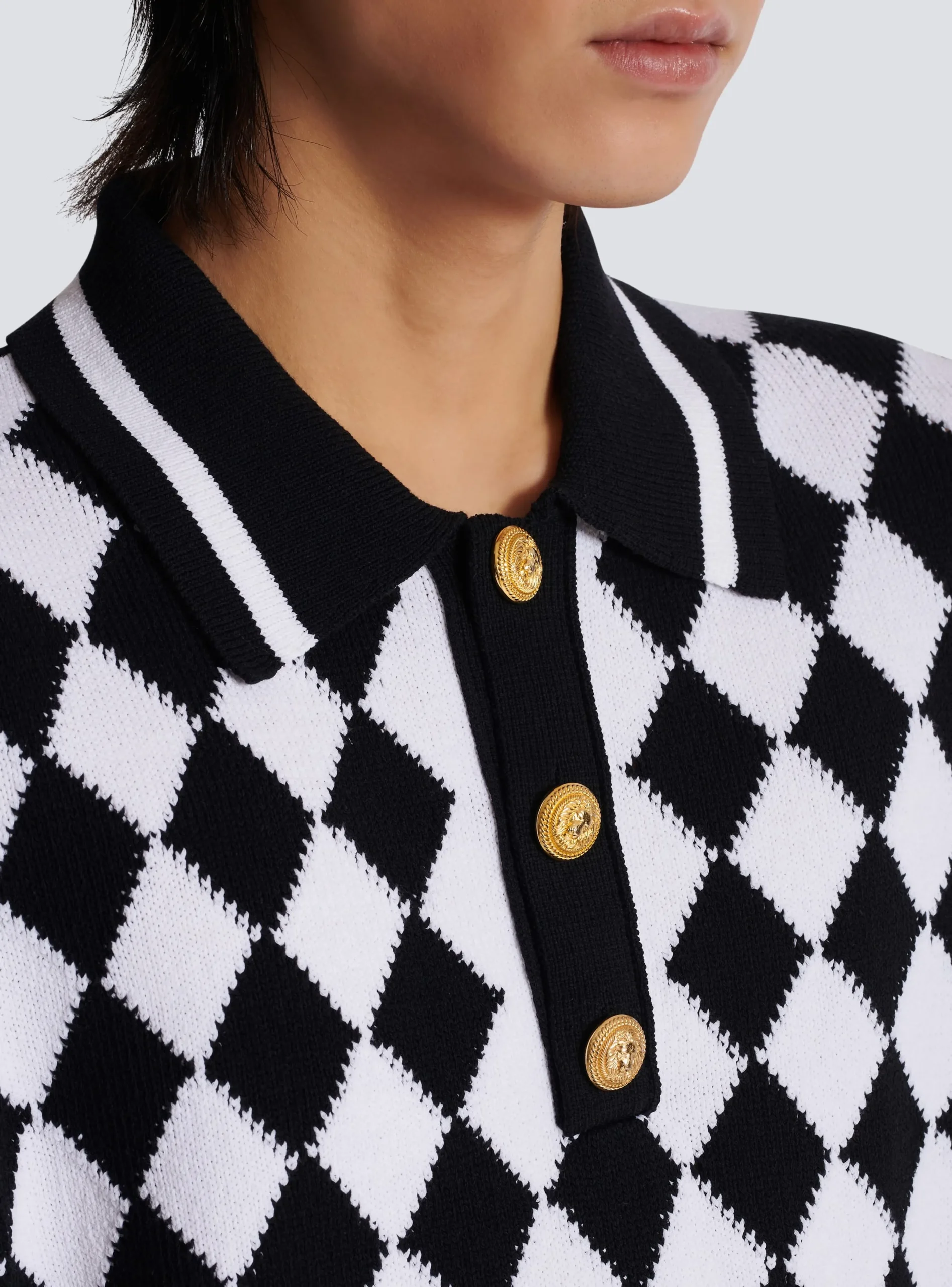 Cheap Diamond Polo Shirt In Two-tone Cotton Knitwear|Shirts And Polos