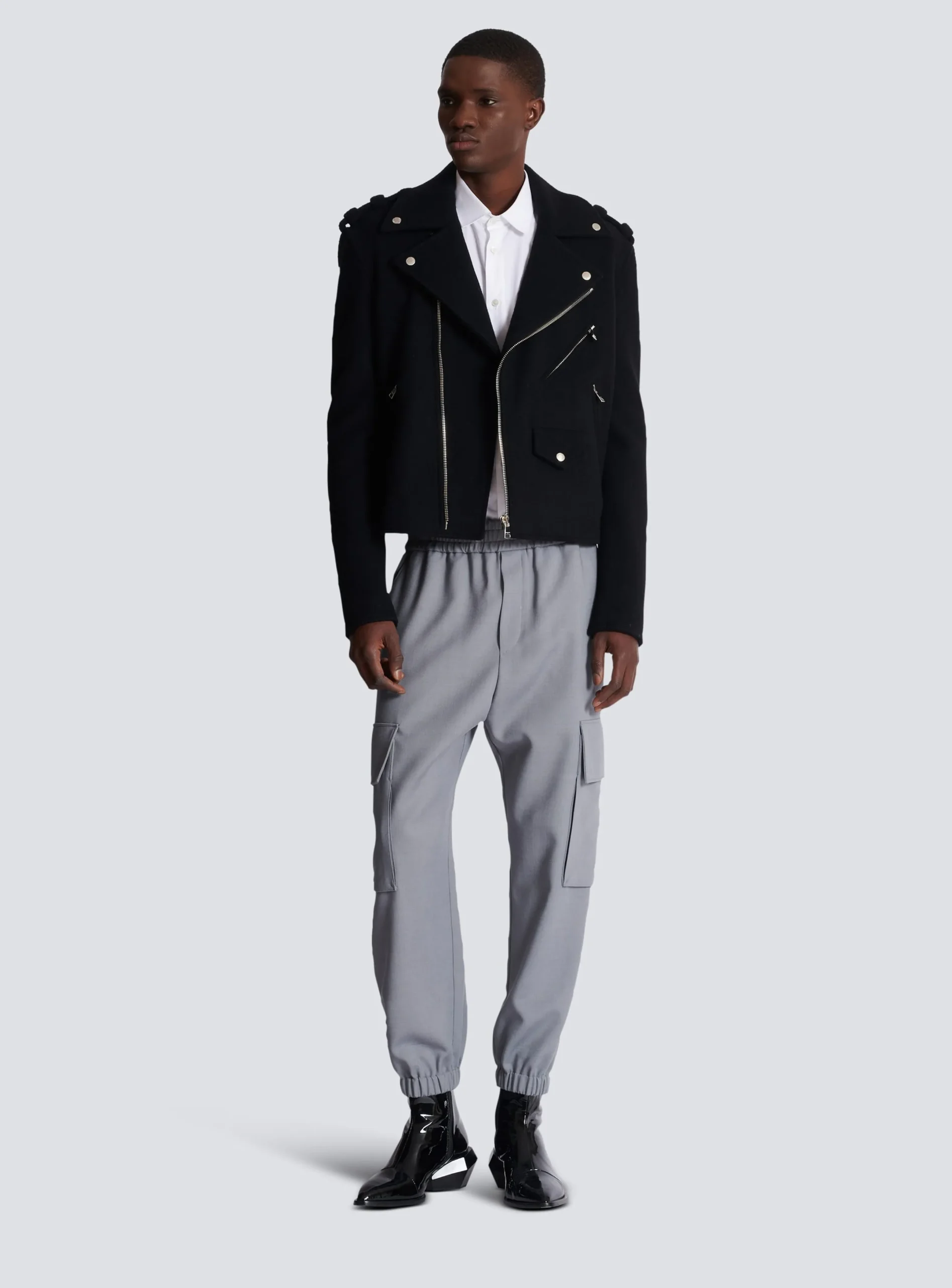 Fashion Double Crepe Wool Cargo Trousers Trousers And Shorts