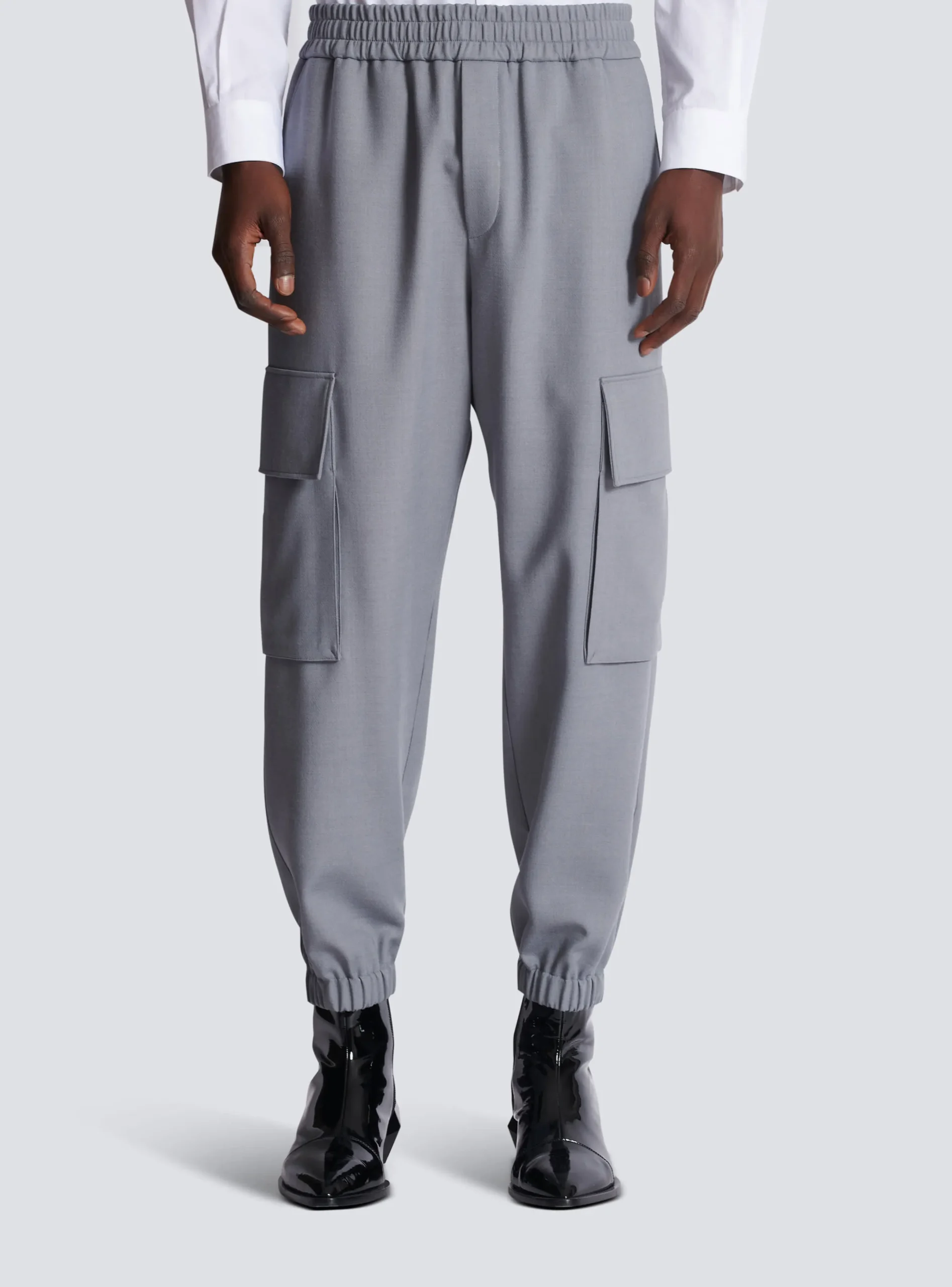 Fashion Double Crepe Wool Cargo Trousers Trousers And Shorts