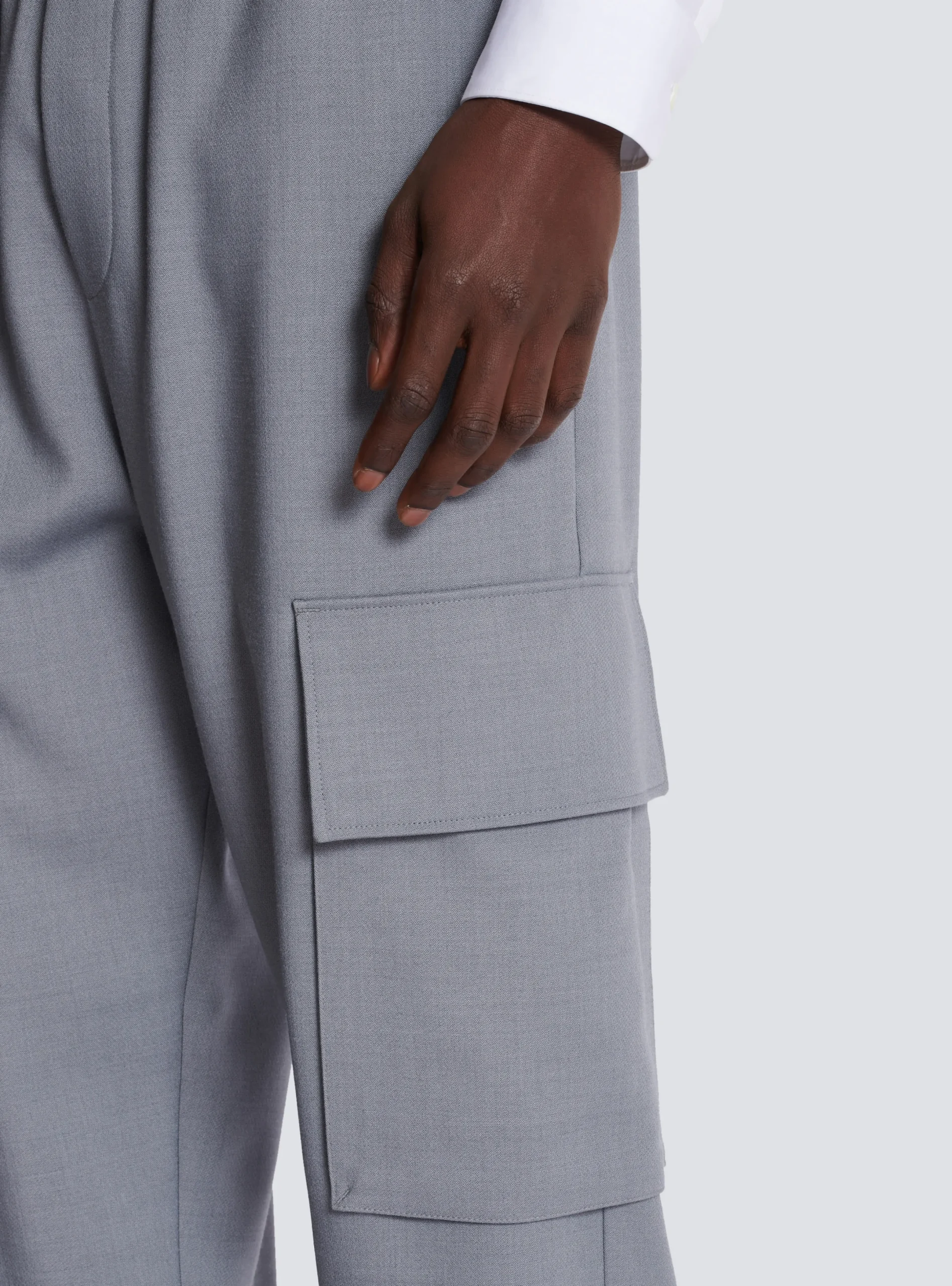 Fashion Double Crepe Wool Cargo Trousers Trousers And Shorts