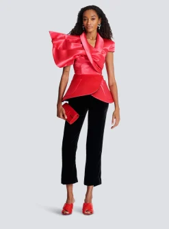 Flash Sale Draped Peplum Top Women Tops And Shirts
