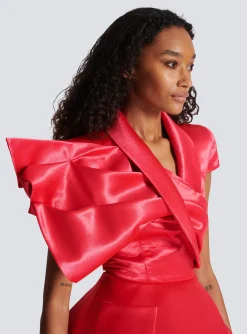 Flash Sale Draped Peplum Top Women Tops And Shirts