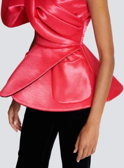 Flash Sale Draped Peplum Top Women Tops And Shirts