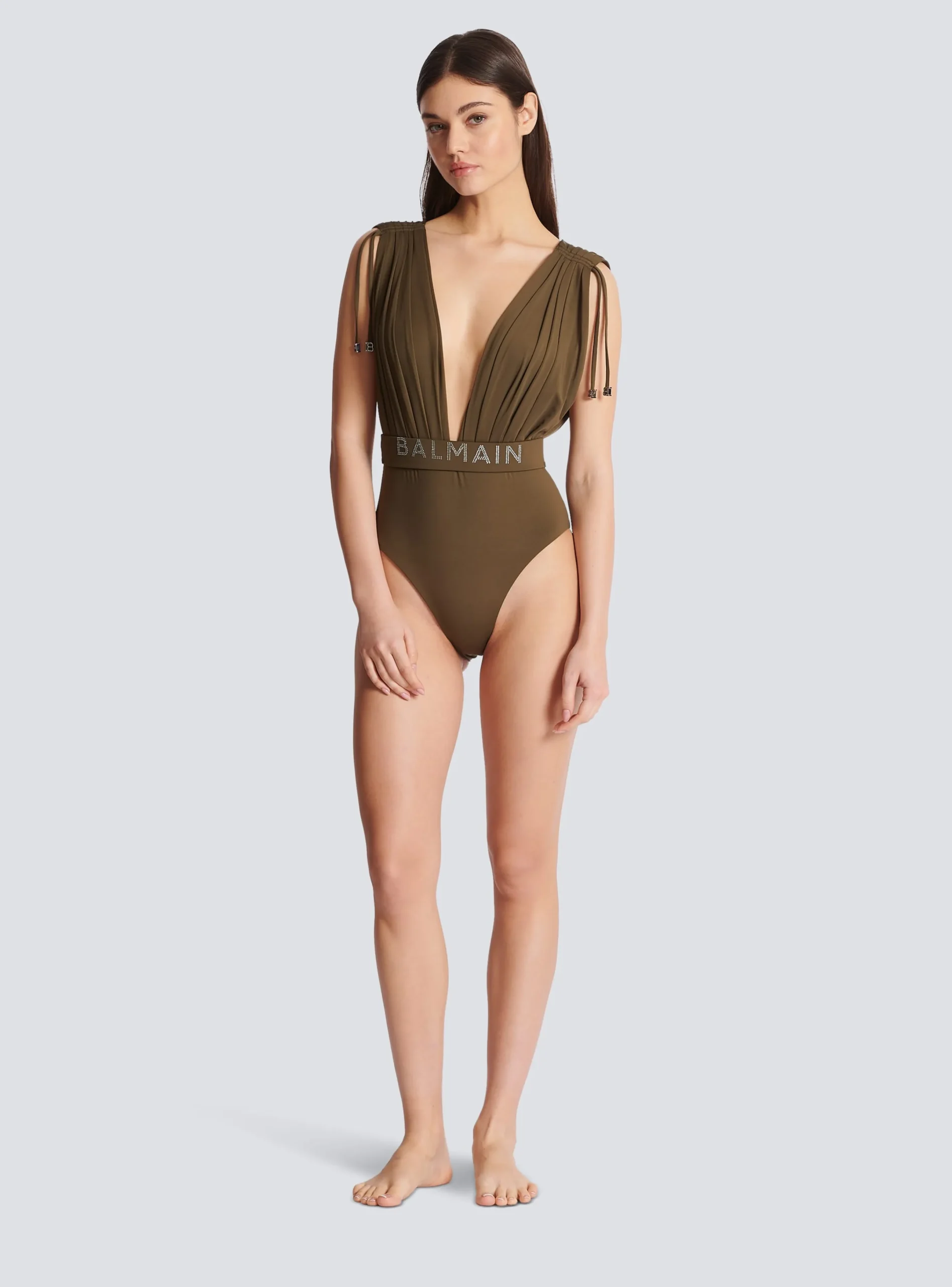 Cheap Draped Swimsuit Women Swimwear