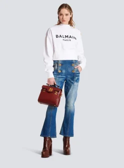 New Eco-responsible Cotton Cropped Sweatshirt With Logo Print Women Sweatshirts