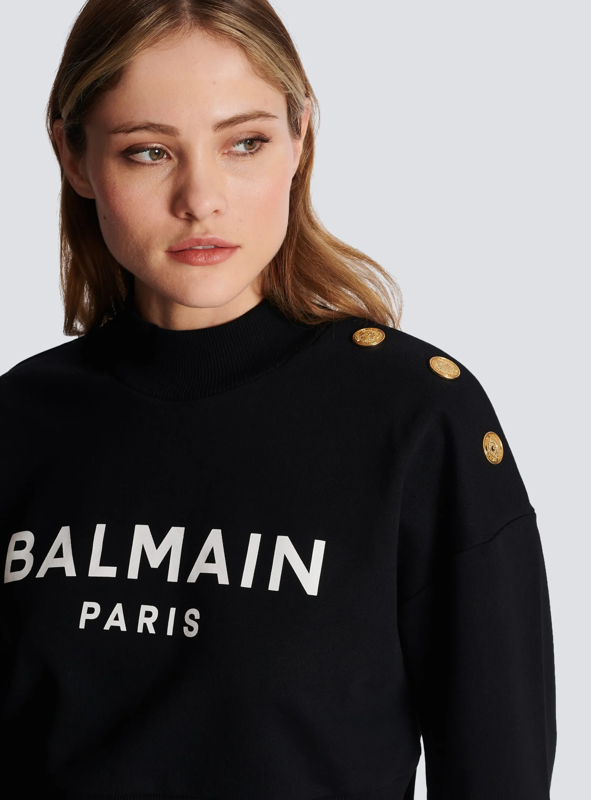 Fashion Eco-responsible Cotton Cropped Sweatshirt With Logo Print Women Sweatshirts