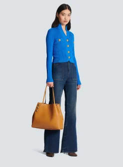 Cheap Embl&egrave;me Grained Leather Tote Bag Women Tote Bags|Shoulder Bags
