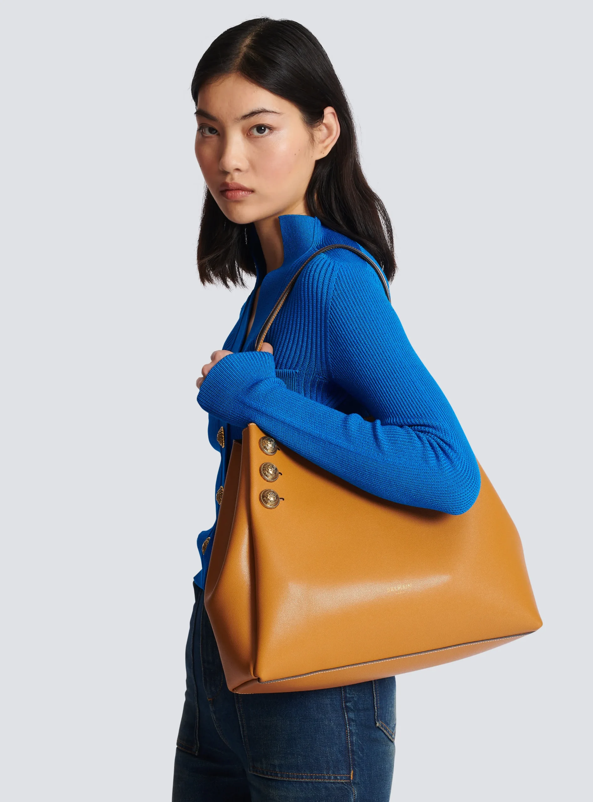 Cheap Emblème Grained Leather Tote Bag Women Tote Bags|Shoulder Bags