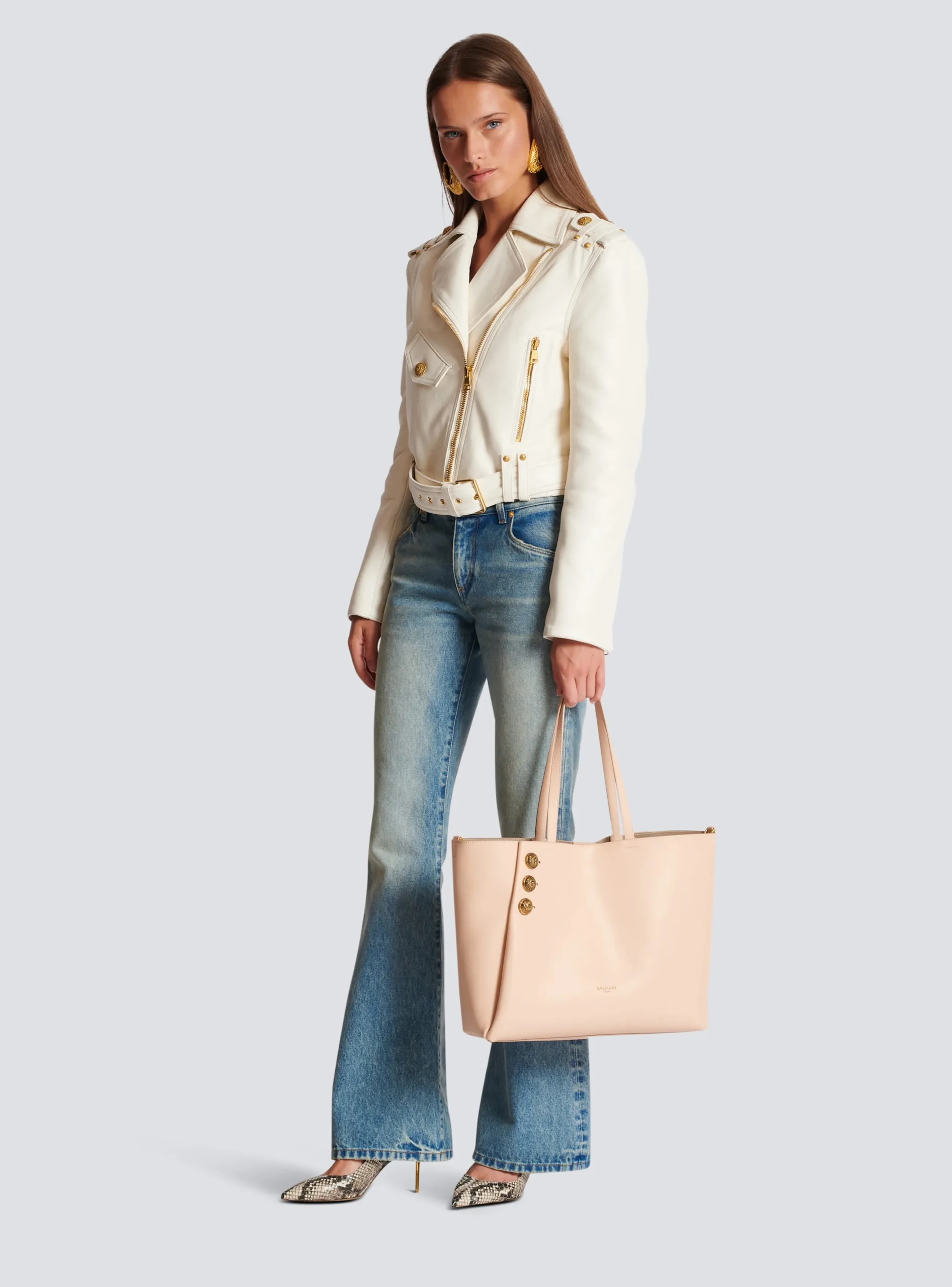 Online Emblème Grained Leather Tote Bag Women Tote Bags|Shoulder Bags