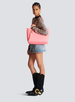 Hot Embl&egrave;me Grained Leather Tote Bag Women Tote Bags|Shoulder Bags