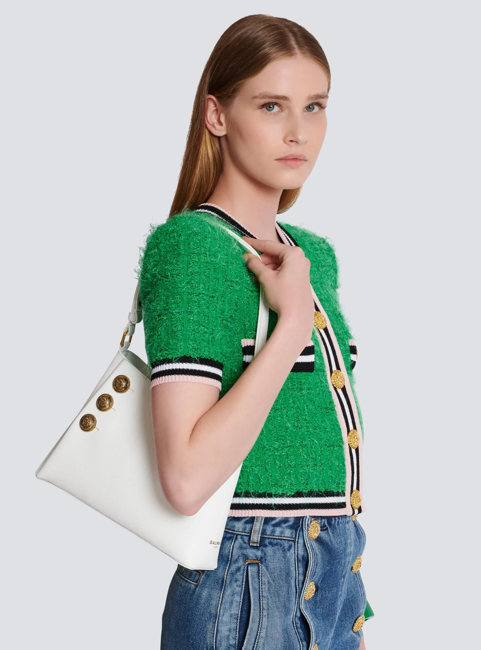 Discount Emblème Shoulder Bag In Grained Calfskin Women Shoulder Bags|Emblème Bags