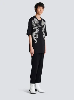 Cheap Embroidered Dragon T-shirt With Rhinestones T-Shirts