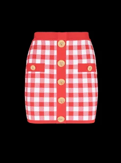 Discount Fine-knit Gingham Skirt Women Skirts|Knitwear