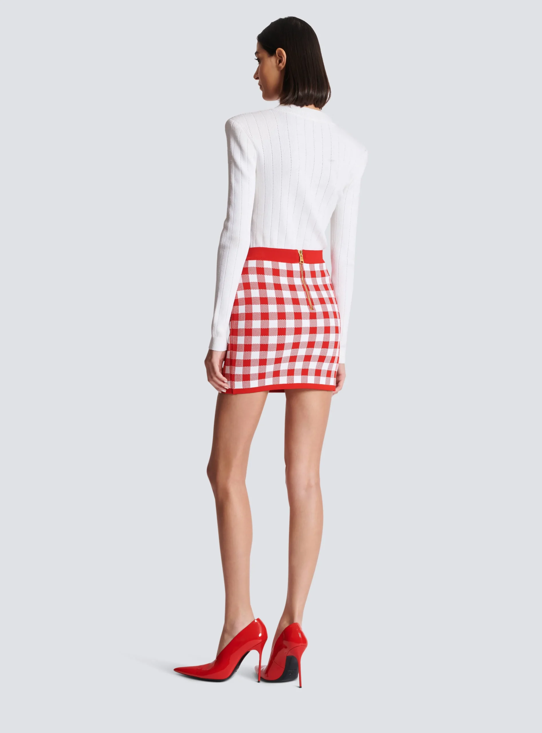 Discount Fine-knit Gingham Skirt Women Skirts|Knitwear