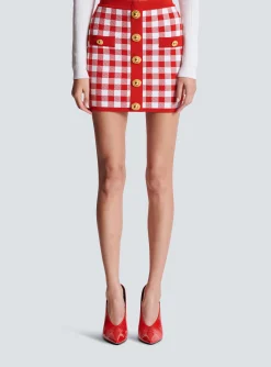 Discount Fine-knit Gingham Skirt Women Skirts|Knitwear