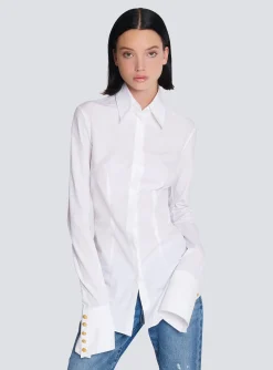 Best Sale Fitted Poplin Shirt Women Tops And Shirts