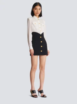 New Flared Double Crepe Tulip Skirt Women Skirts
