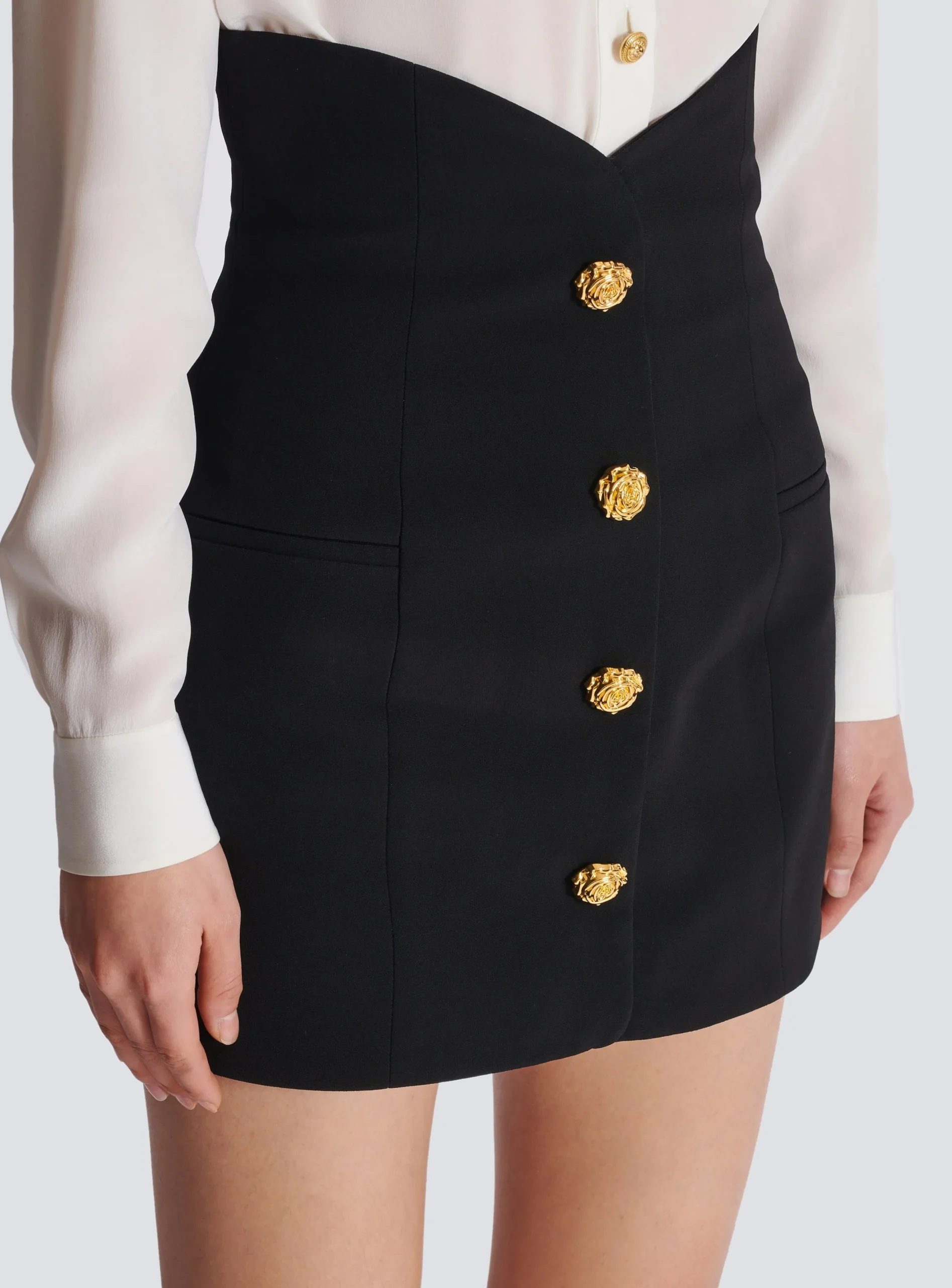 New Flared Double Crepe Tulip Skirt Women Skirts
