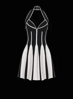 Best Flared Halterneck Knit Dress Women Dresses