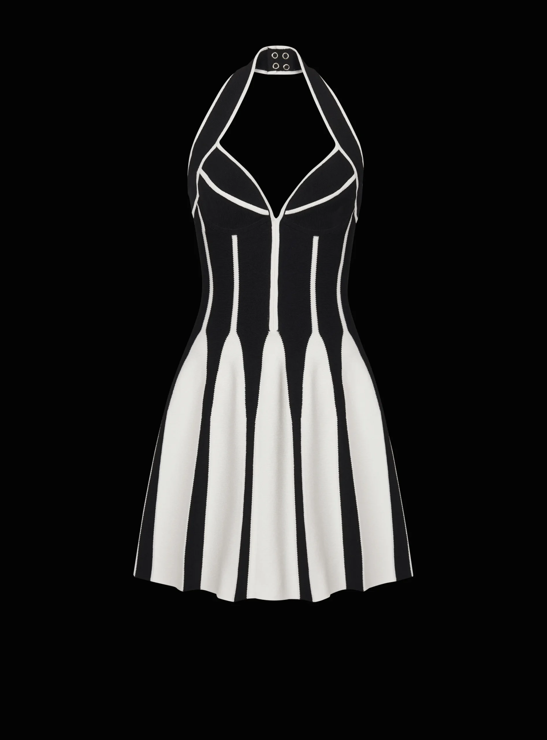 Best Flared Halterneck Knit Dress Women Dresses