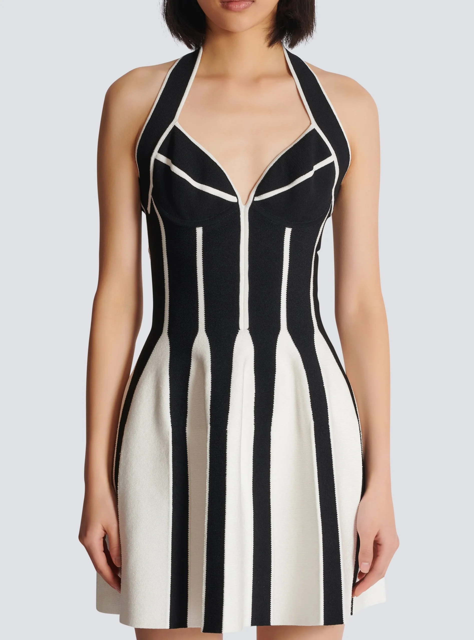 Best Flared Halterneck Knit Dress Women Dresses