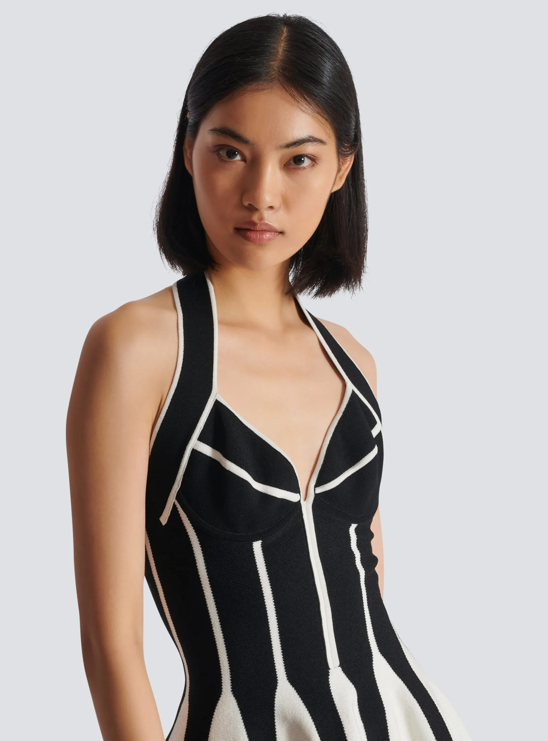 Best Flared Halterneck Knit Dress Women Dresses