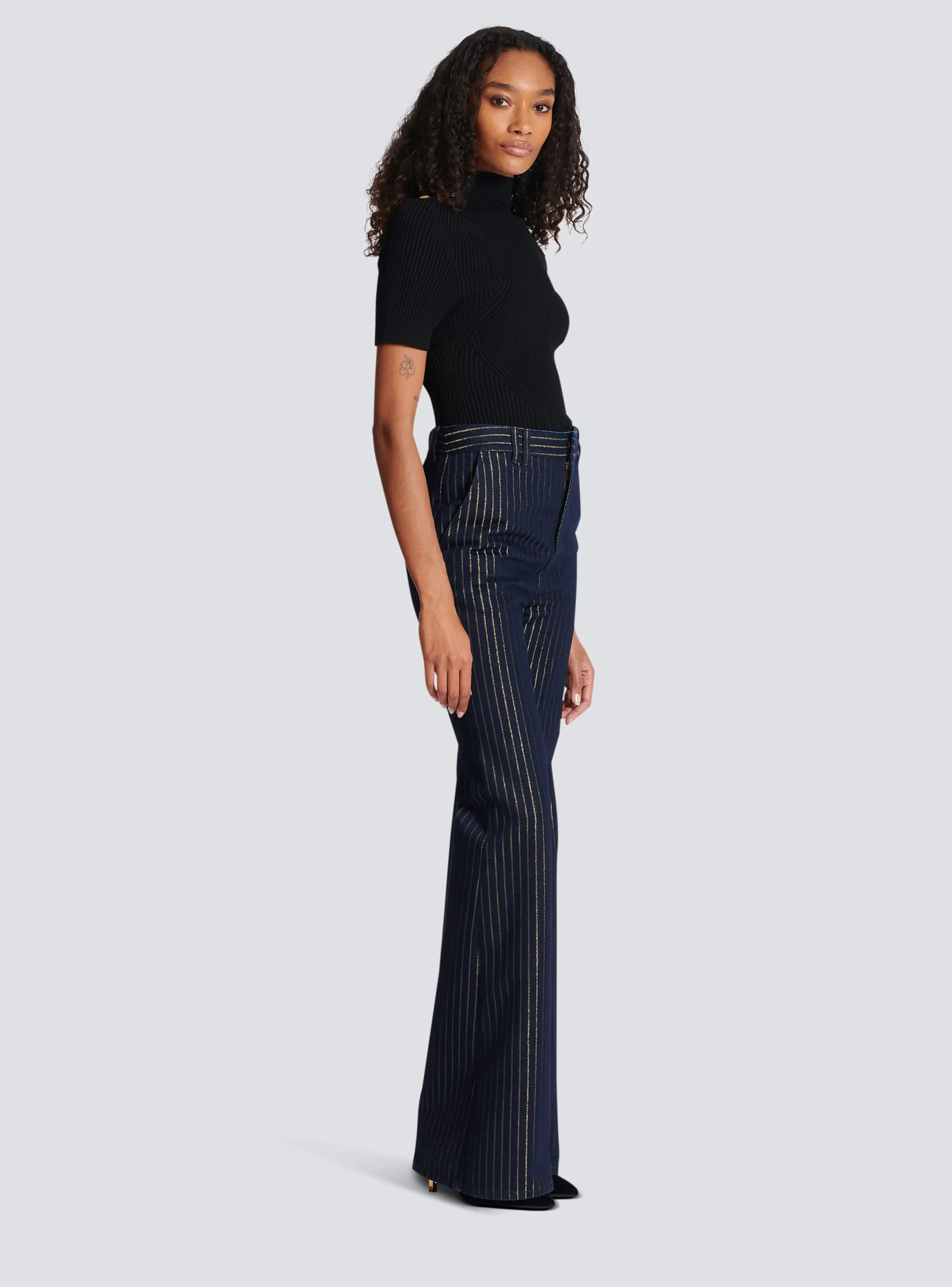 Best Flared Jeans With Lurex Stripes Women Denim