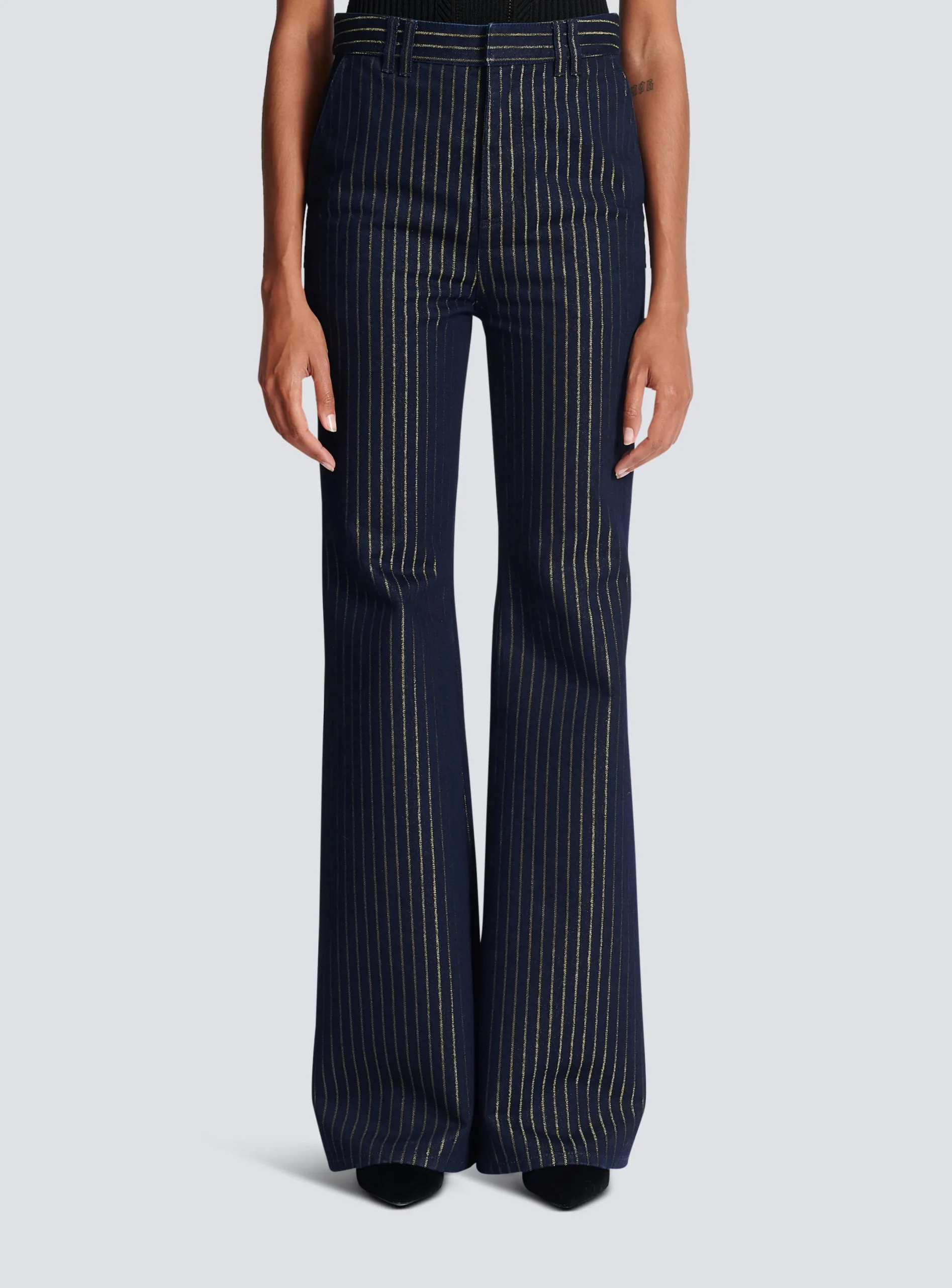 Best Flared Jeans With Lurex Stripes Women Denim