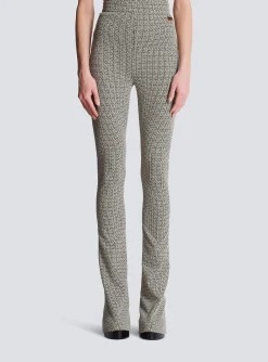 Fashion Flared Monogrammed Jacquard Trousers Women Trousers And Shorts