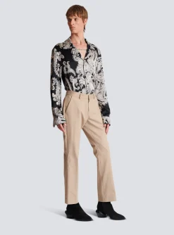 Online Flared Trousers In Gabardine Trousers And Shorts