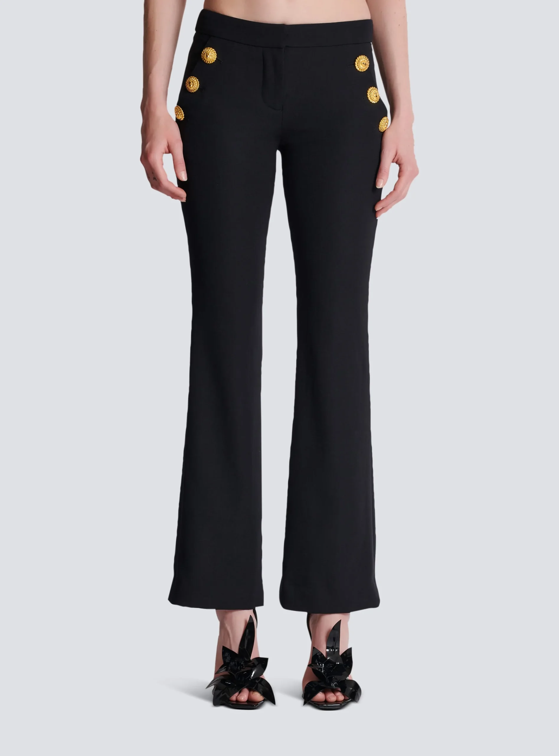 New Flared Trousers With Buttons Women Trousers And Shorts