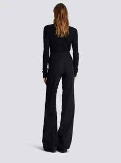 Best Sale Flared Trousers With Creases Women Trousers And Shorts