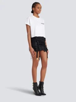 Flash Sale Flocked Paris Cropped T-Shirt Women T-Shirts