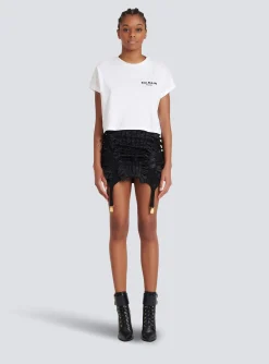 Flash Sale Flocked Paris Cropped T-Shirt Women T-Shirts