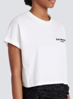 Flash Sale Flocked Paris Cropped T-Shirt Women T-Shirts